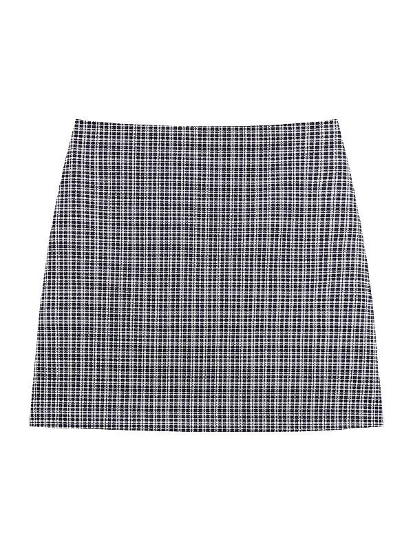 Plaid Knit A-Line Miniskirt