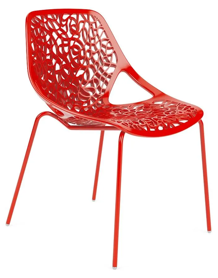 Caprice Side Chair in Red with Red Frame