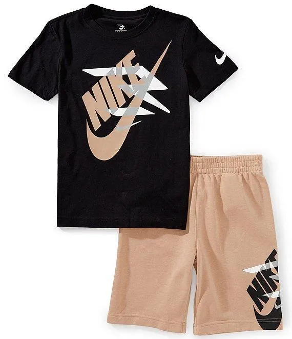 3BRAND By Russell Wilson Big Boys Short Sleeve Icon Logo Graphic T-Shirt & Coordinating Shorts Set
