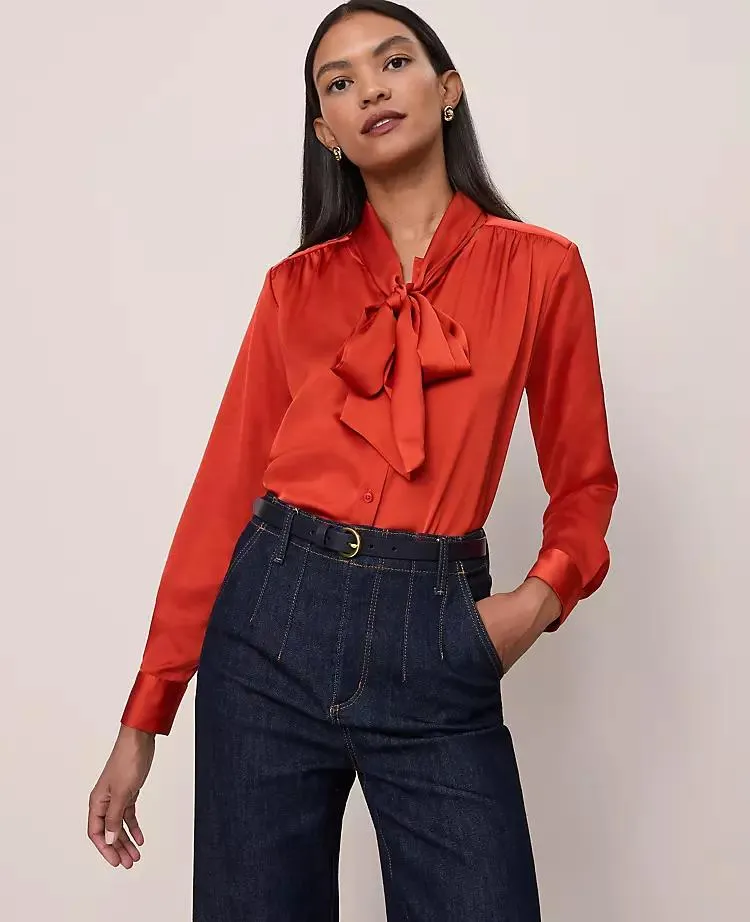 Satin Bow Blouse
