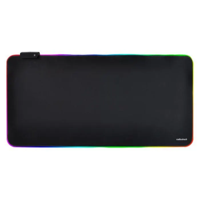 Radioshack LED gaming mouse pad with RS logo black 2607105 31.49 x 14.57 in