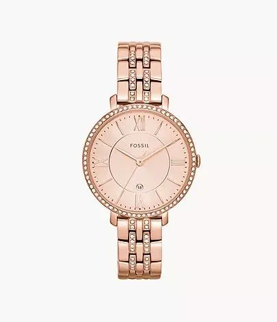 Jacqueline Three-Hand Rose Gold-Tone Stainless Steel Watch