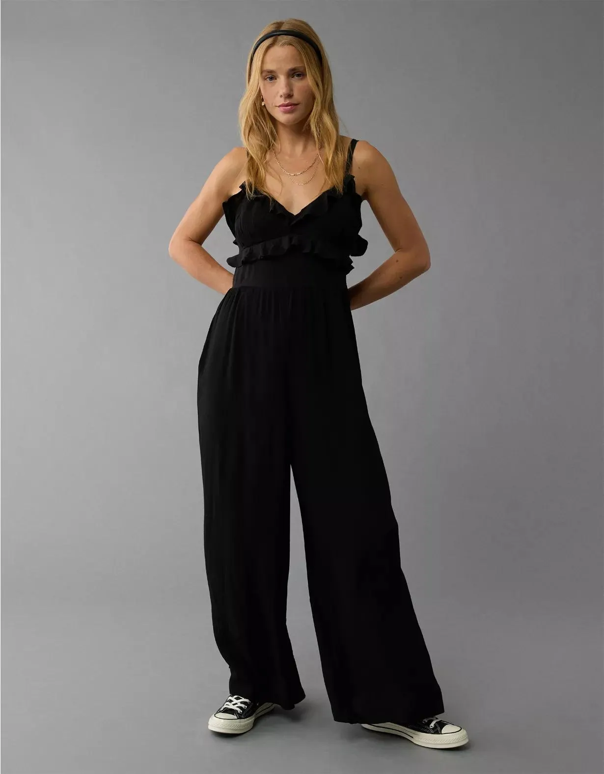 AE Ruffle Wide-Leg Jumpsuit