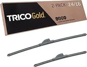 TRICO Gold 24" + 16" Premium Automotive Replacement Windshield Wiper Blades (Set of 2), Passenger and Driver Side All-Weather Beam Wiper Blades for Select Vehicle Models