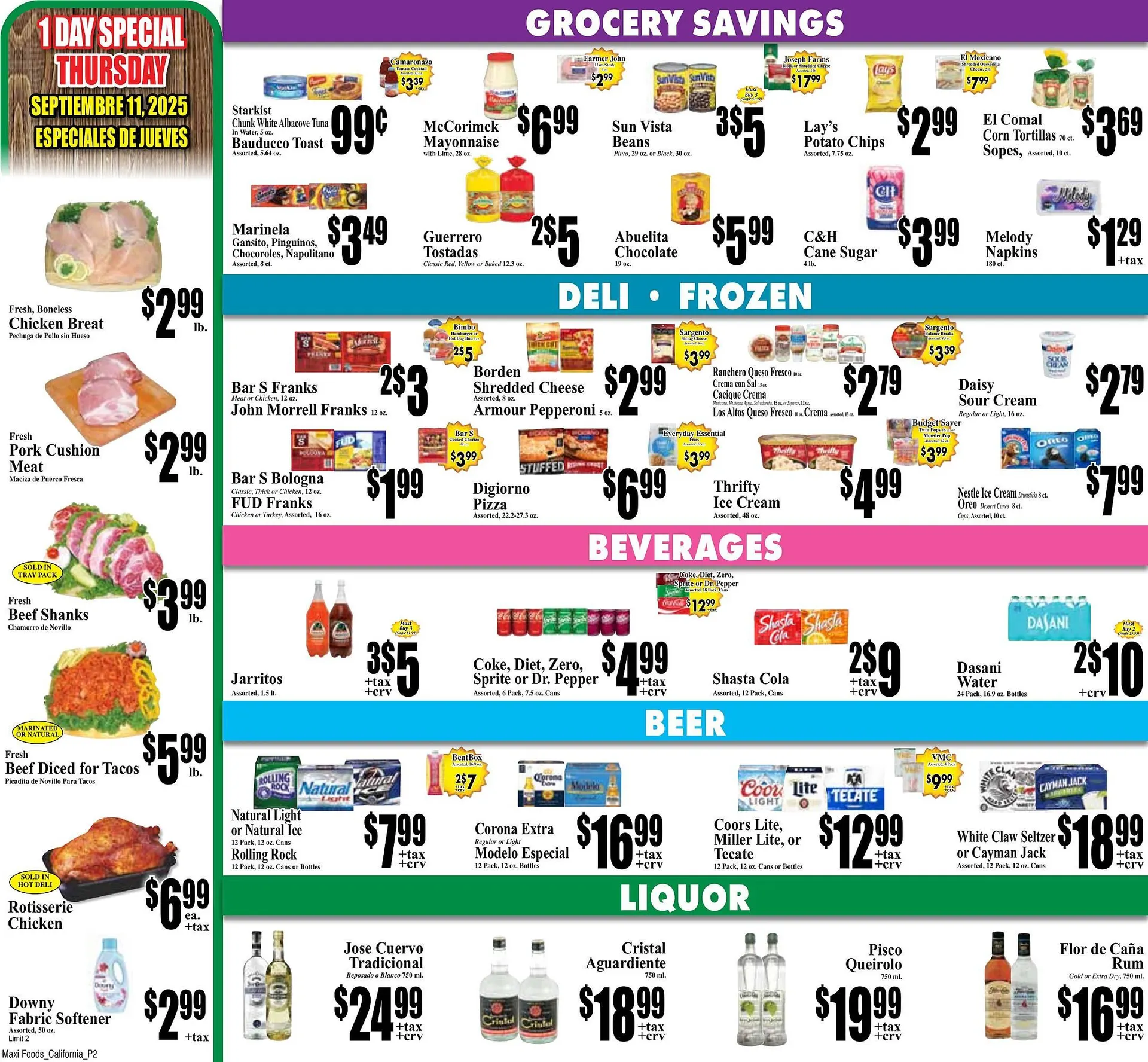 Weekly promotion Maxi Foods weekly ad spanning from September 10 to September 16 2025 - Page 2 for Catalogue 365