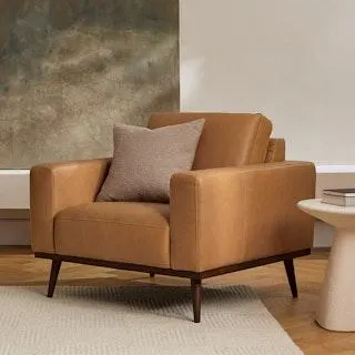 Rhett 38.5" Leather Lounge Chair - Charme Tan