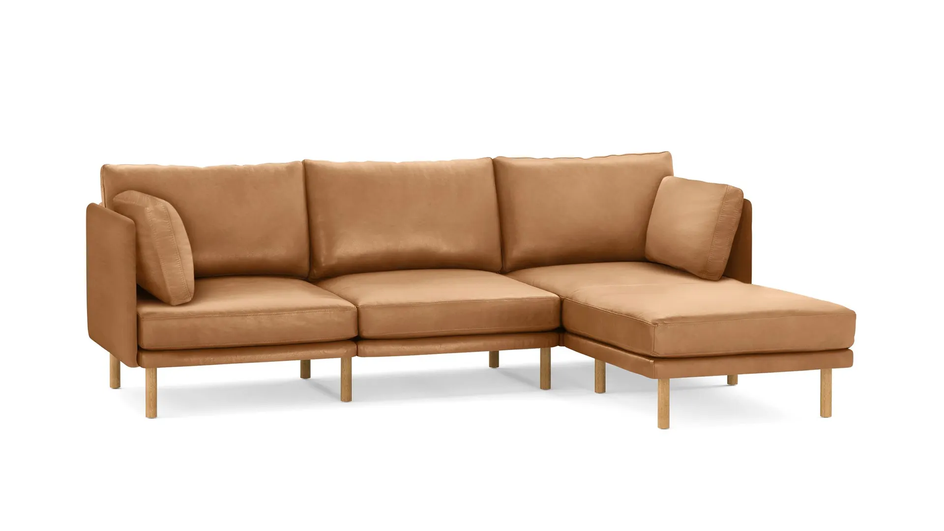 Field Leather 4-Piece Sectional Lounger