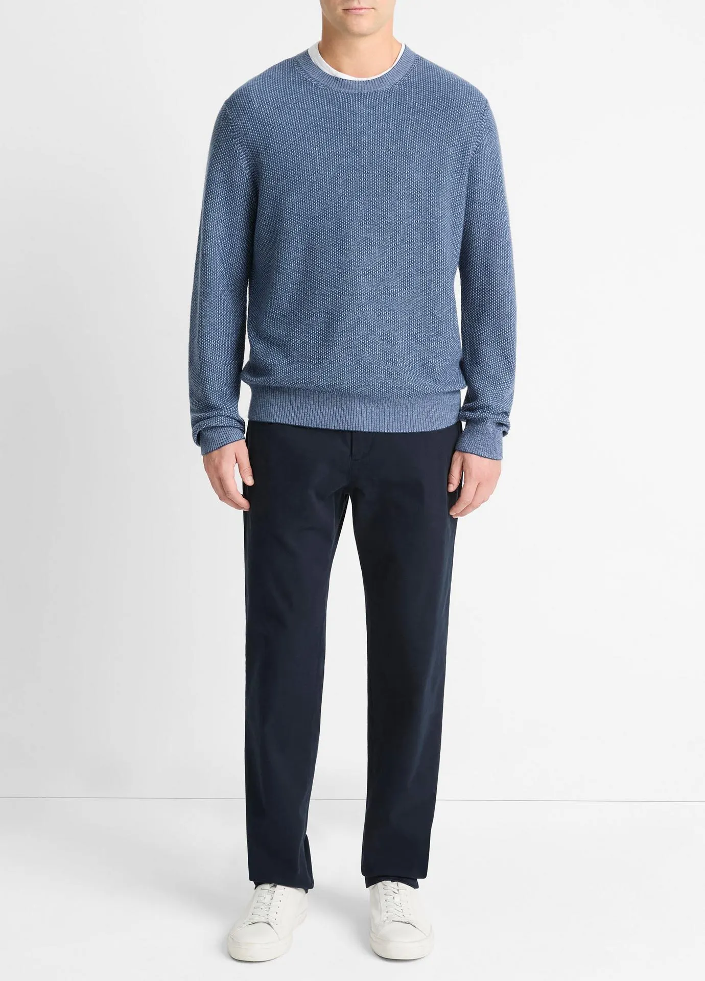 Geo-Jacquard Wool-Blend Crew Neck Sweater