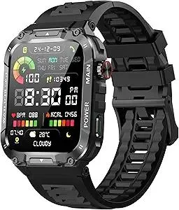 Military Smart Watch for Men with Call Function,Fitness Smartwatch for Android Phones and iPhone,Waterproof Fitness Tracker with Blood Oxygen/Heart Rate/Sleep/100+ Sport Modes, Watches for Men
