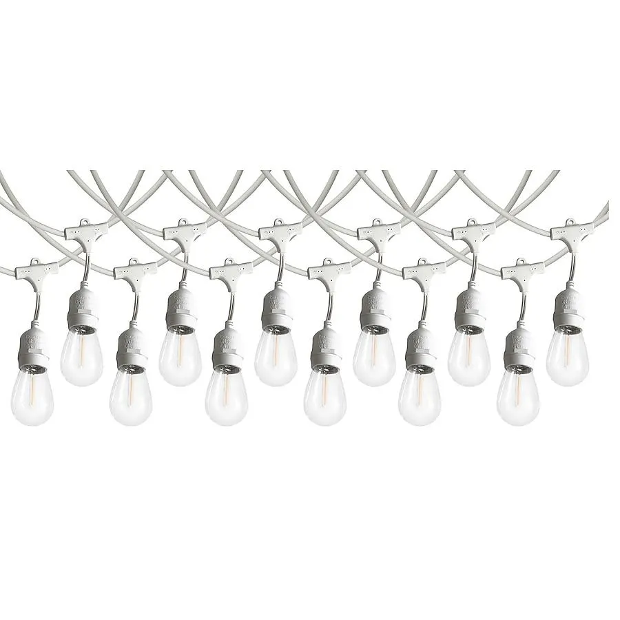 Harbor Breeze 24-ft Plug-in White Outdoor String Light with 12 White -Light LED Edison Bulbs