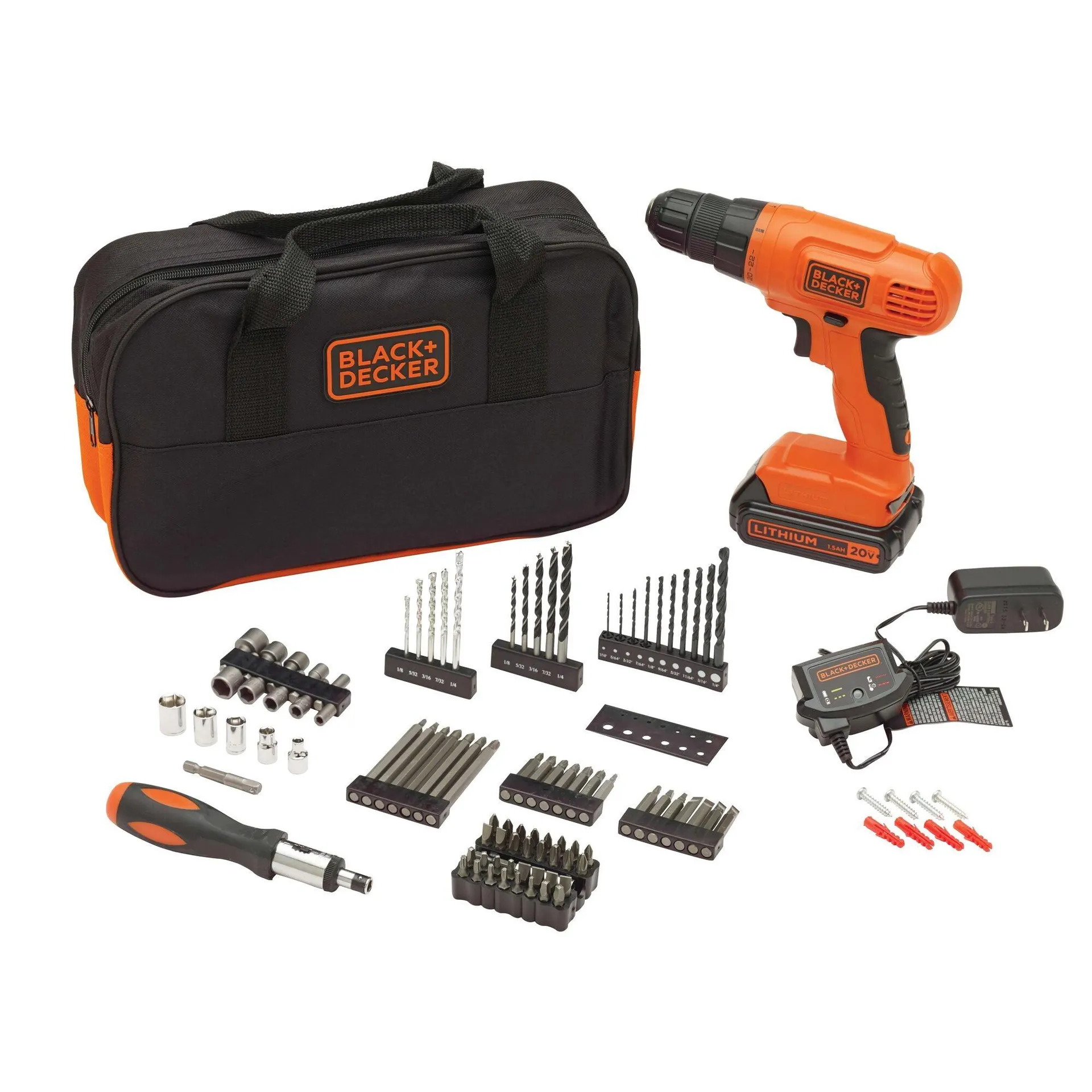 POWERCONNECT™ Cordless Drill Driver & 100-Piece Kit, Battery + Charger