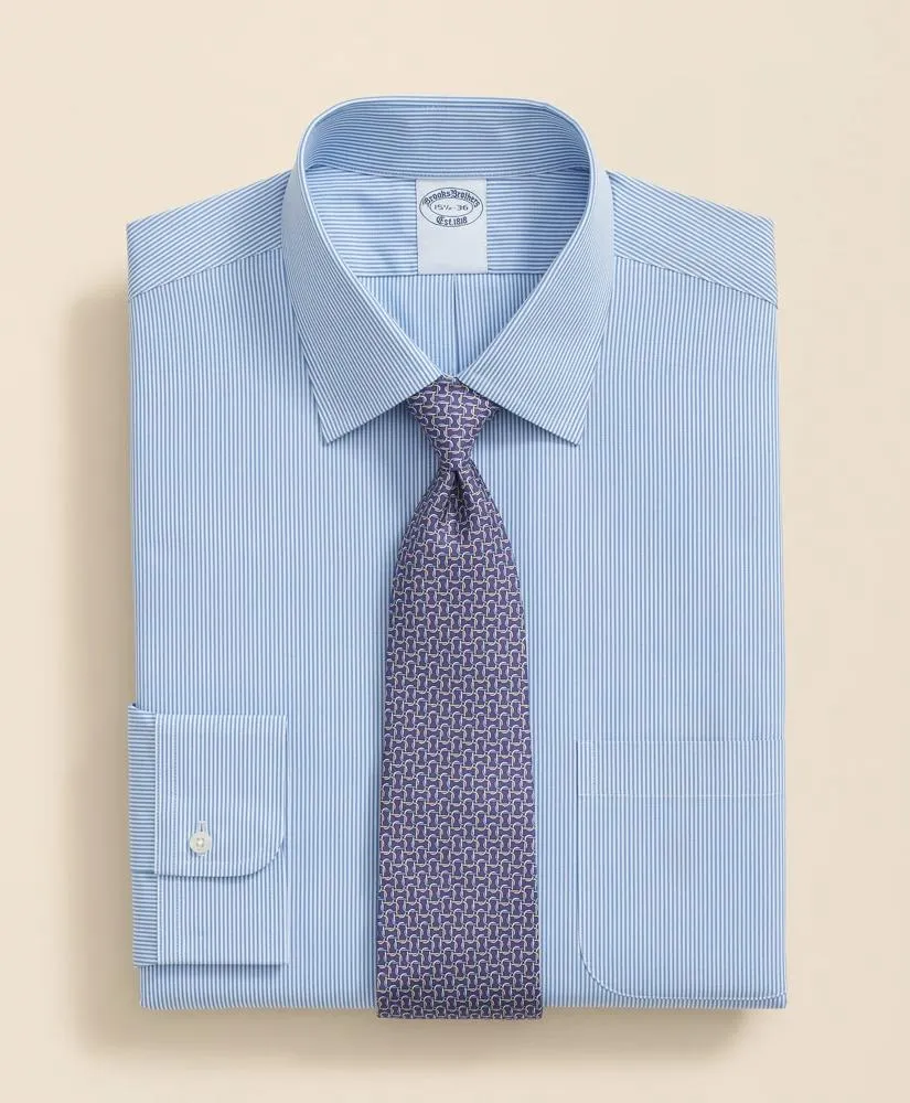 Pure Supima ® Cotton Regular-Finish Ainsley Collar, Mini Stripe Dress Shirt