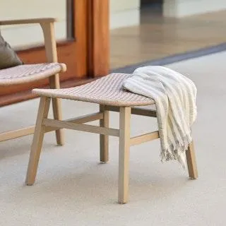 Reni 24.25" Outdoor Ottoman - Brushed Taupe