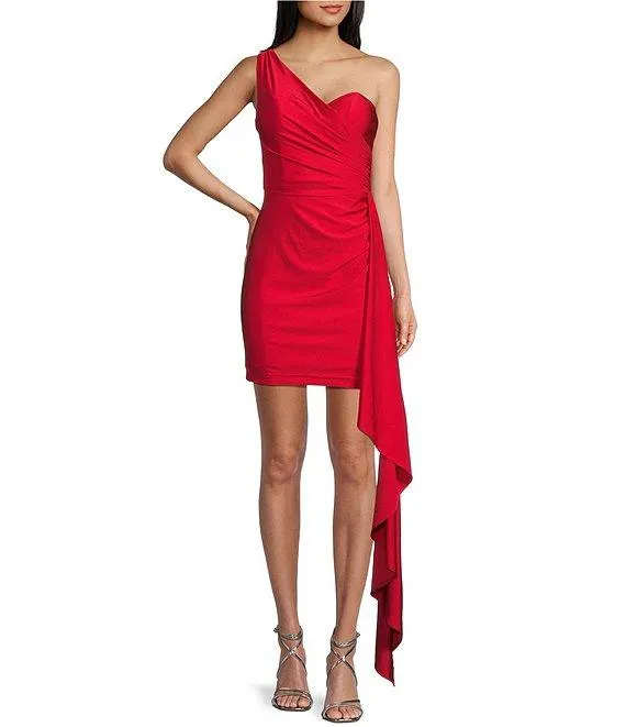 Social One Shoulder Jersey Dress