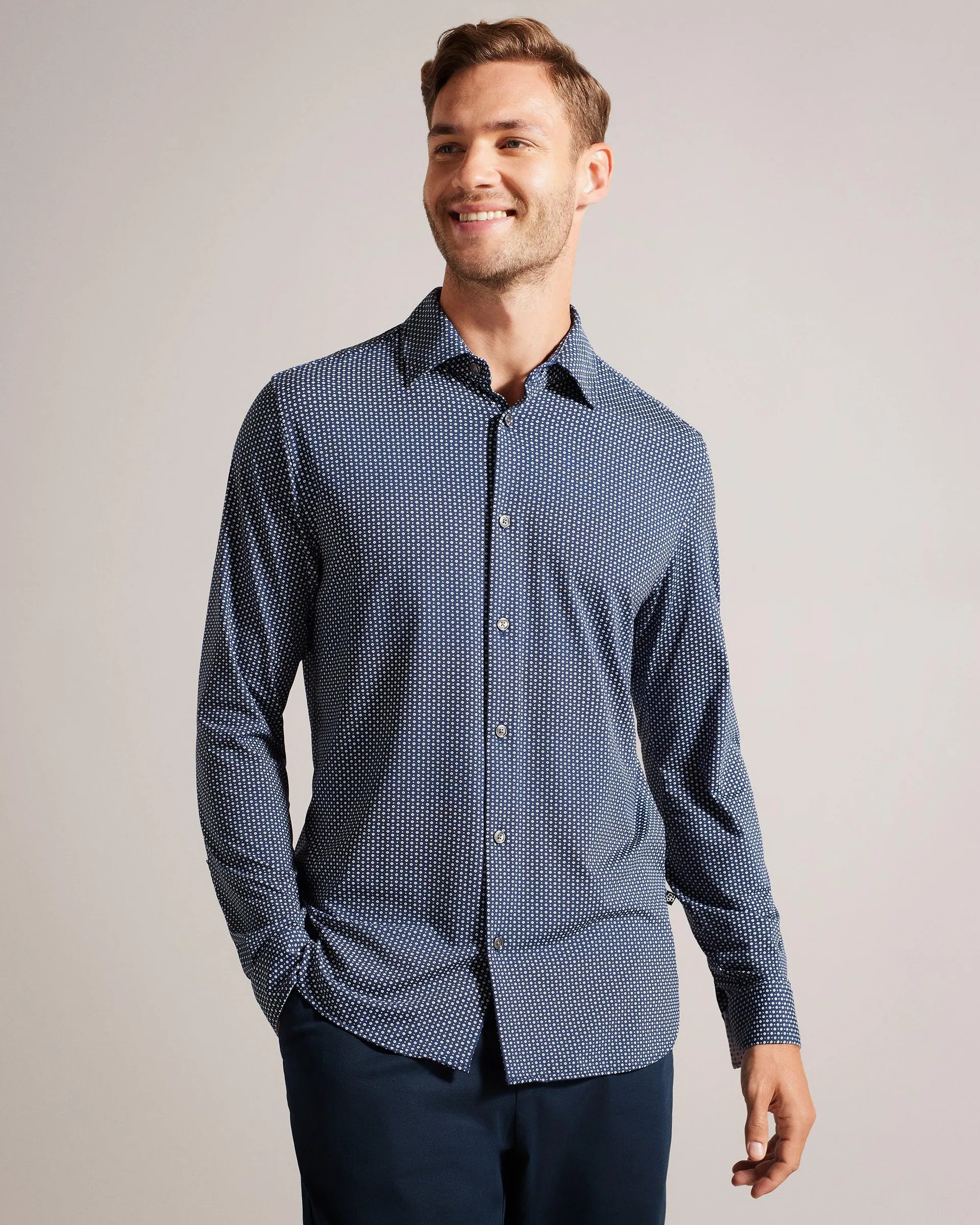 LS Bi Stretch Geo Shirt