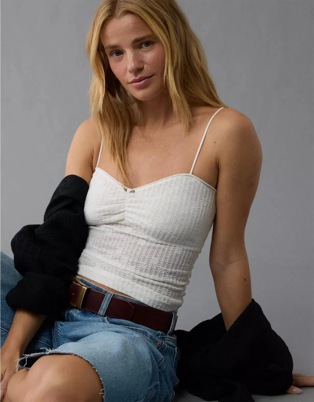 AE Cinched Lace Tank Top