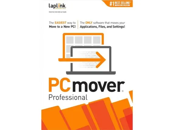 Laplink PCmover Professional - Moves Applications, Files, and Settings to Your New PC - 1 License