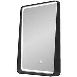 Tuscany® 24"W x 32"H Black Framed LED Lighted Mirror with Defogger and Integrated Shelf