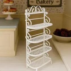 Miniature White Wire Bakers Rack Shelf