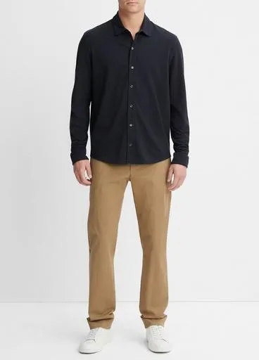 Cotton Piqué Button-Front Shirt