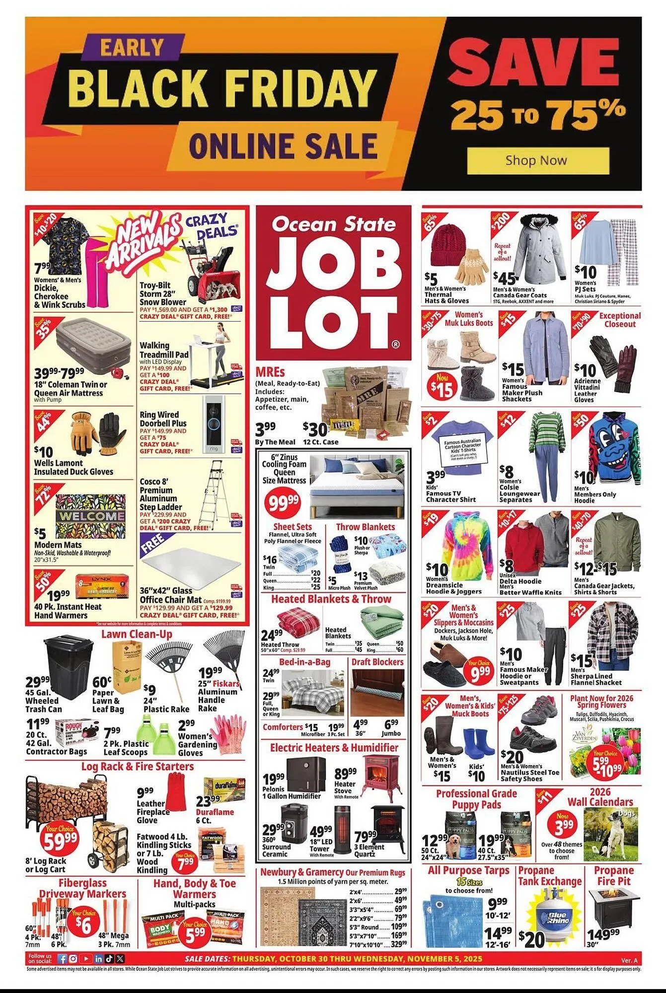 Weekly ad Ocean State Job Lot flyer from October 30 to November 5 2025 - Page 1
