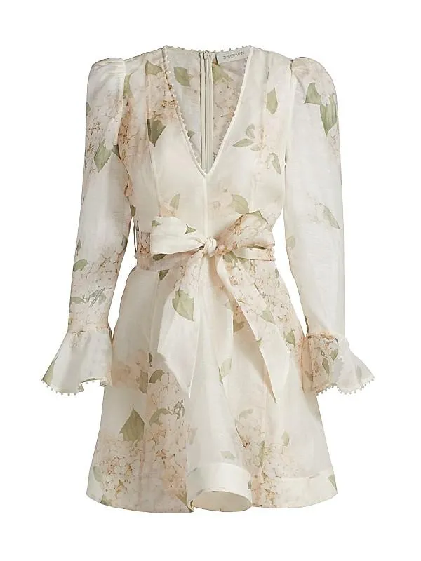 Balance Floral Linen-Silk Minidress