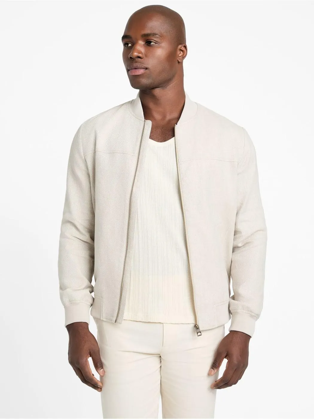 Eco Herringbone Flight Jacket
