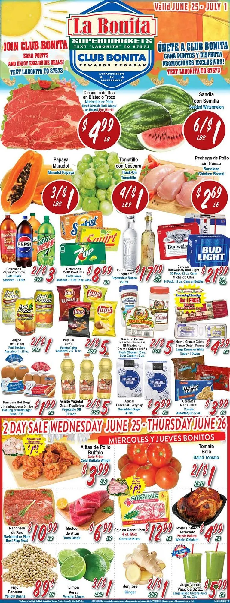 Weekly ad La Bonita Supermarkets Weekly Ad from June 25 to July 1 2025 - Page 1