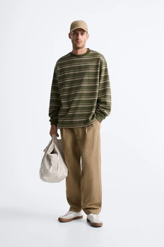 STRIPED JACQUARD T-SHIRT