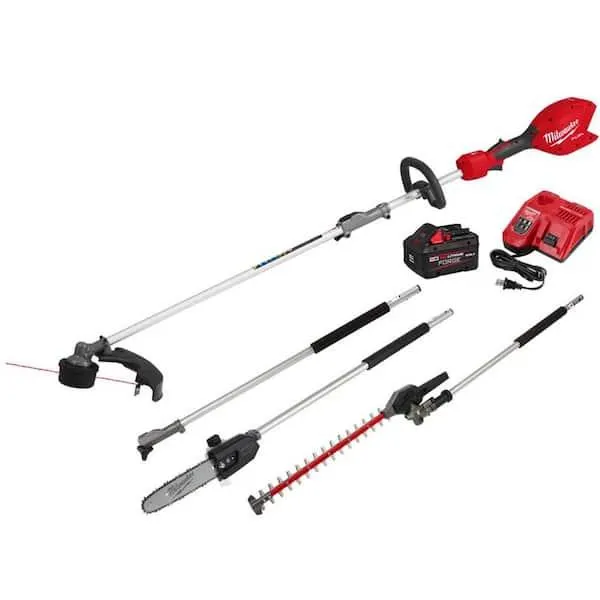 M18 FUEL 18V 16 in. Brushless Cordless QUIK-LOK String Trimmer 8.0 Ah Kit w/ Pole Saw, Hedge Trimmer, 3 ft. Extension
