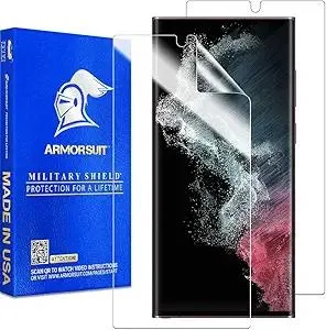 ArmorSuit [2 Pack] MilitaryShield Screen Protector Designed for Samsung Galaxy S22 Ultra 6.8" Case Friendly (2022 Release) Anti-Bubble HD Clear Film - Made in USA