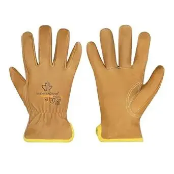 Superior Glove Endura Cut and Water Resistant Leather Work Gloves for Men & Women – 378GOBKL Large (Pack of 1 Pair)