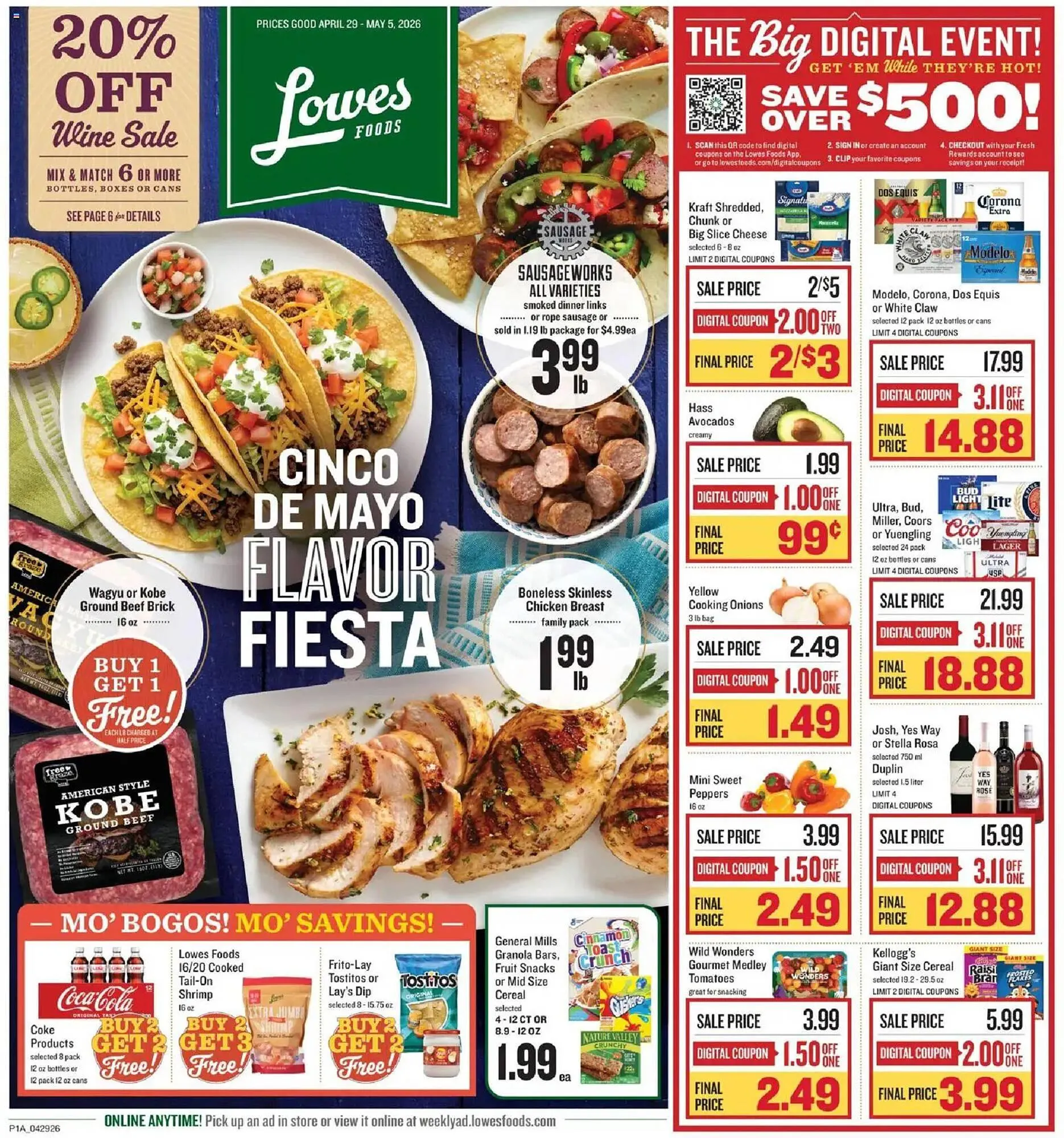 Weekly promotion Lowes Foods weekly ad spanning from April 29 to May 6 2026 - Page 1 for Catalogue 365