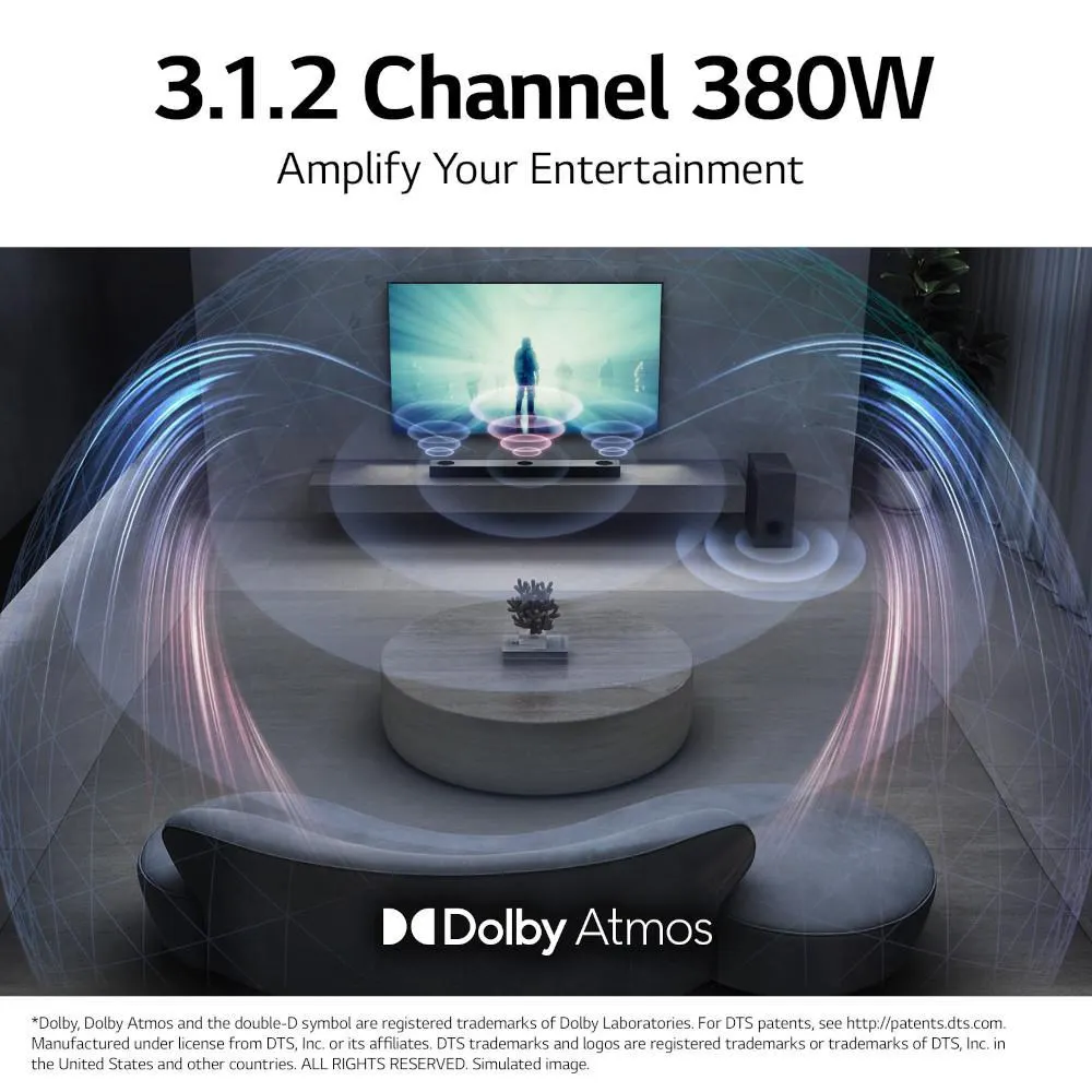 LG S75Q 3.1.2 ch High Res Audio Sound Bar with Dolby Atmos 2022 Model