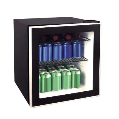 RCA 1.6 cu ft Black Glass Door Beverage Center Refrigerator