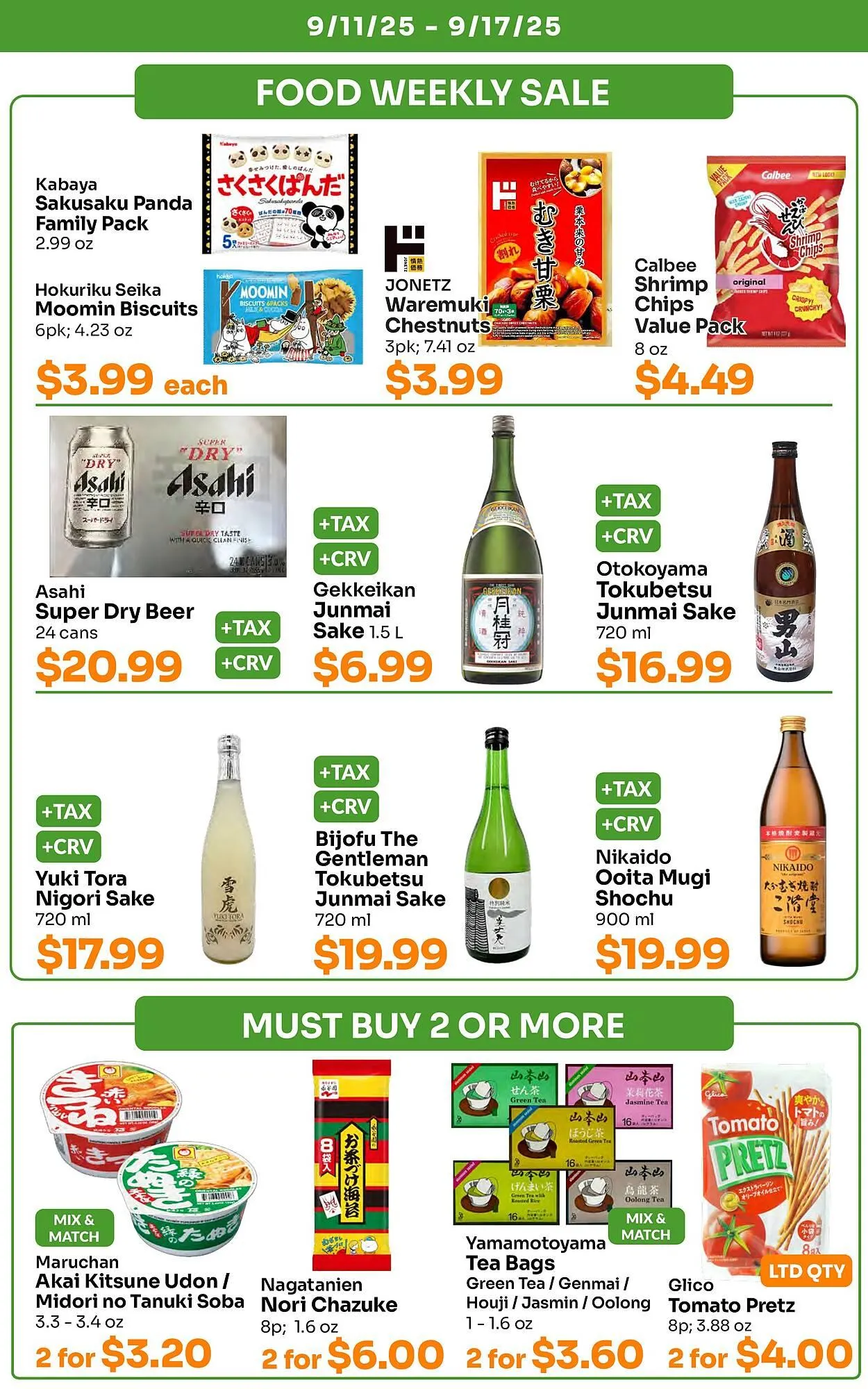 Weekly promotion Tokyo Central Specialty Market weekly ad spanning from September 11 to September 17 2025 - Page 4 for Catalogue 365