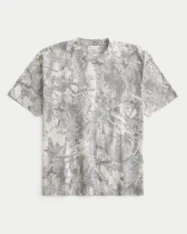 Boxy Heavyweight Camo Crew T-Shirt