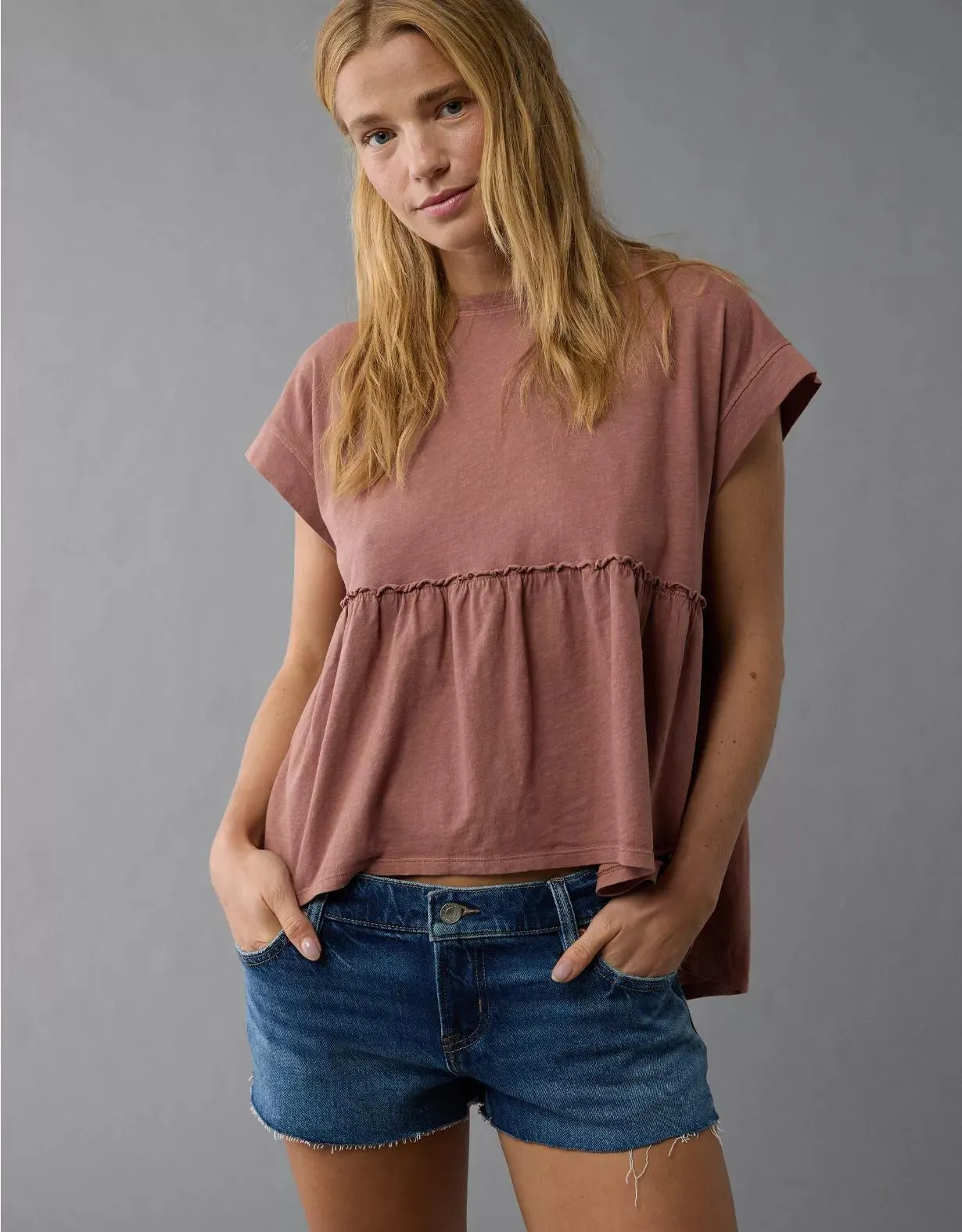 AE Sunchaser Knit Babydoll Swing T-Shirt