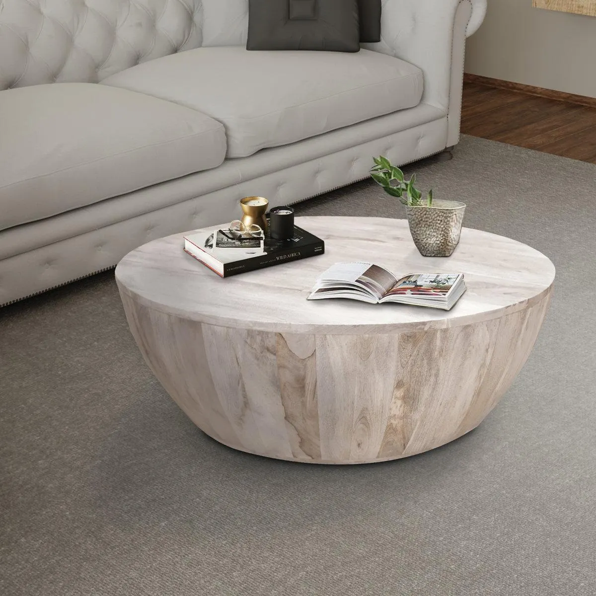 Teasdale Solid Wood Single Drum Coffee Table