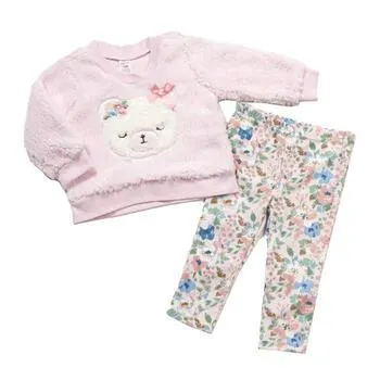 Baby Girl (12-24M) Baby Essentials® Sherpa Bear Top & Leggings