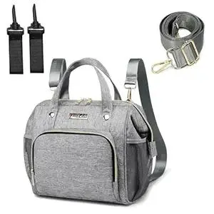 Small Diaper Bag Backpack, Toddler Diaper Bags Waterproof Multi-Function Newborn Baby Stylish Mini Tote Maternity Bags Travel Backpacks with Insulated Pockets (Gray)