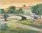 Pino Romanò, View of the Tiber (Rome), Oil Painting, 1990s
