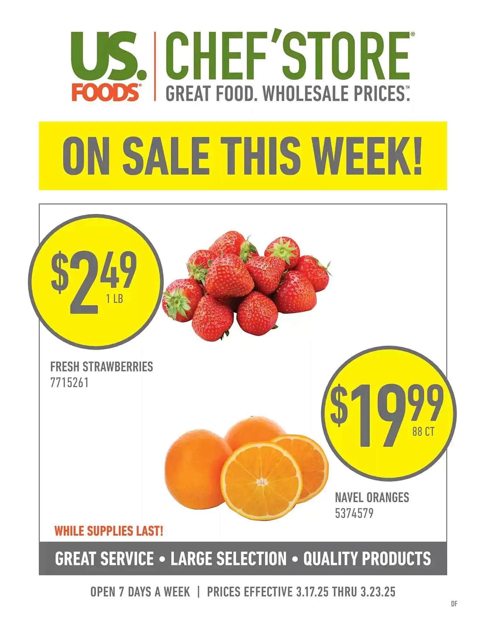 Weekly ad US Foods Chef's Store Weekly Ad from March 17 to March 23 2025 - Page 1