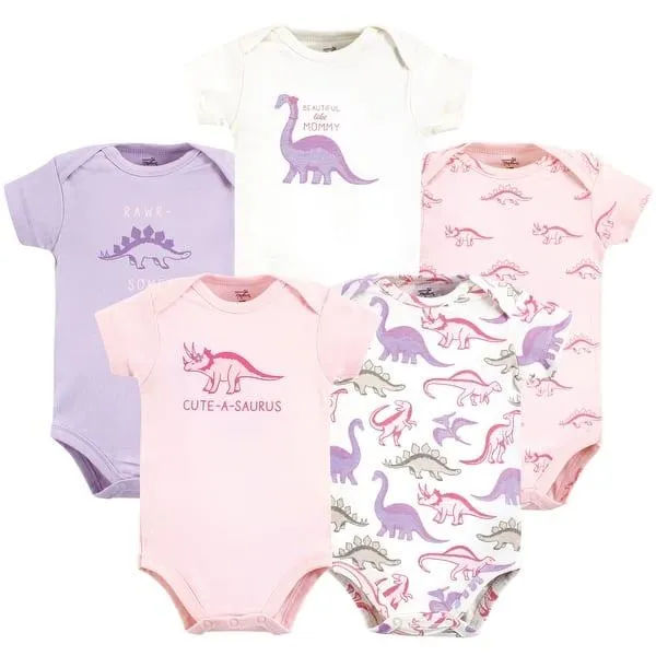 Touched by Nature Girls Organic Cotton Bodysuits, Retro Dino
