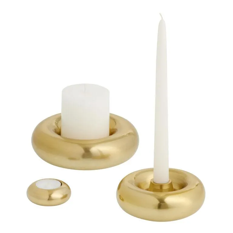 Gold Metal Balloon Candle Holder