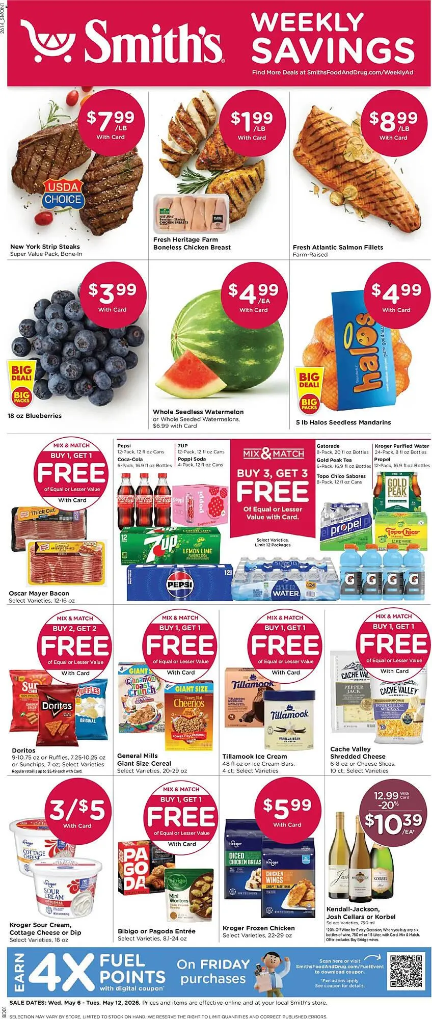 Weekly promotion Smith's weekly ad spanning from May 6 to May 12 2026 - Page 1 for Catalogue 365