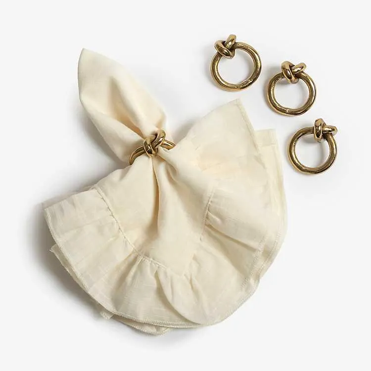 Golden Knot Napkin Rings, Set of 4