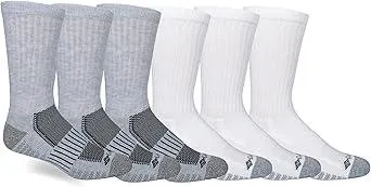 Columbia Men's Pique Weave Crew Socks with Arch Support, 6 Pairs