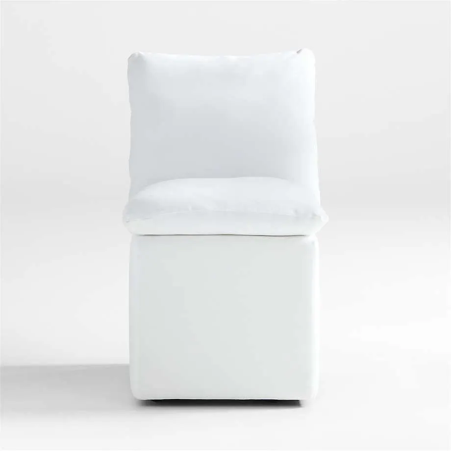 Patty White Upholstered Office Chair with Casters by Leanne Ford