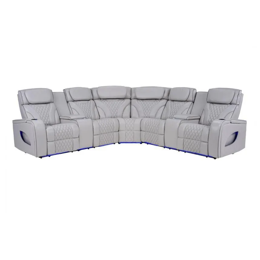 Pummel Gray Power Corner Sofa